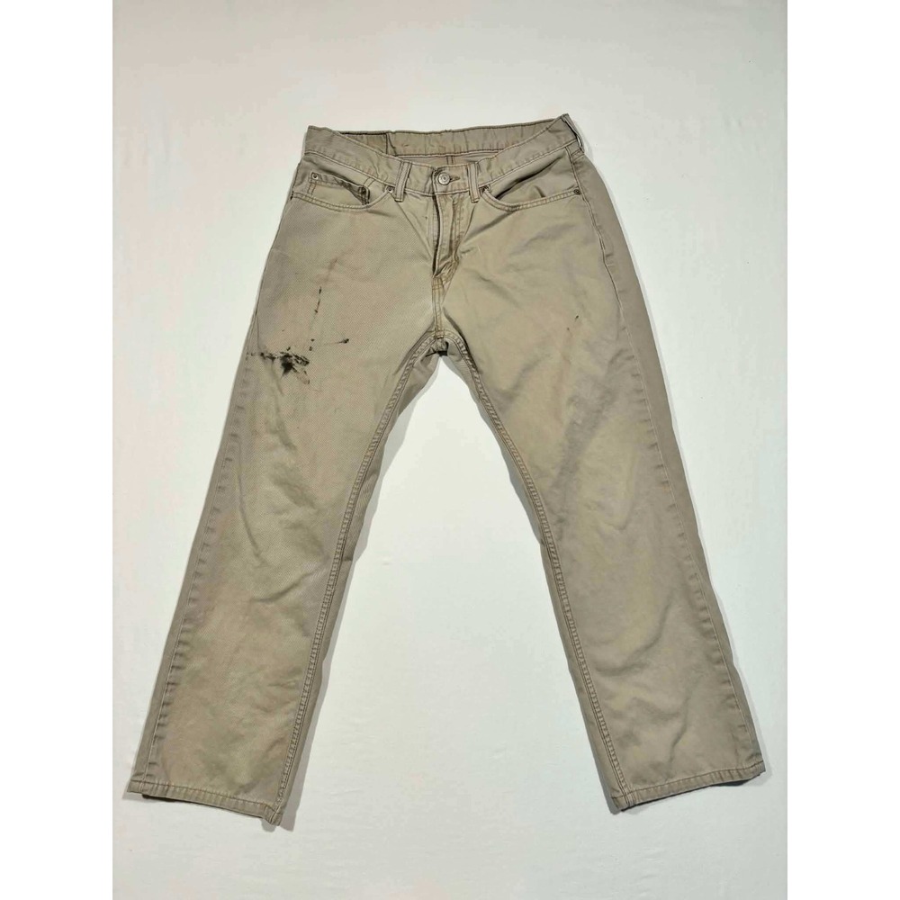 Levis 559 Relaxed Straight‎ Pants Mens 31x30 Tan Khaki Workwear Distressed